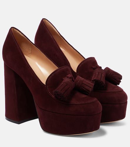 Tassel-trimmed suede platform pumps - Gianvito Rossi - Modalova