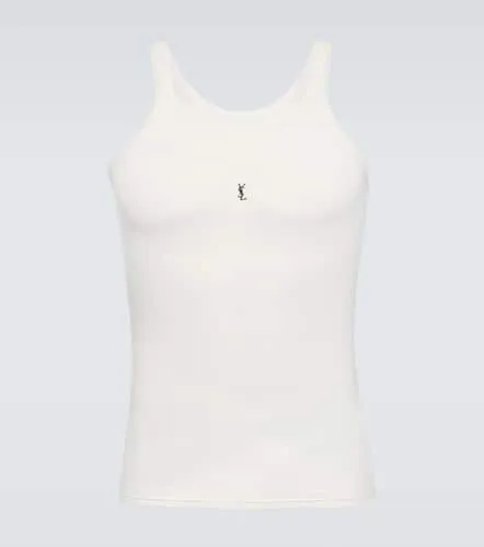 Tank top Cassandra in jersey di cotone con logo - Saint Laurent - Modalova