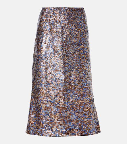 Gonna midi in misto lana con paillettes - Dries Van Noten - Modalova