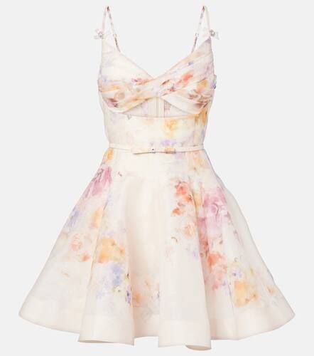 Crush Twist floral linen and silk minidress - Zimmermann - Modalova