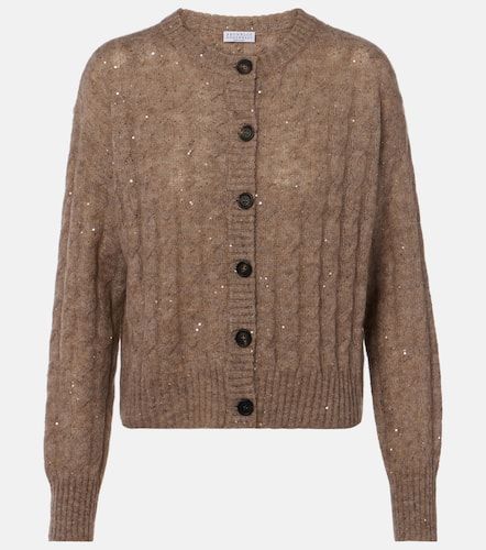 Cable-knit sequined cardigan - Brunello Cucinelli - Modalova