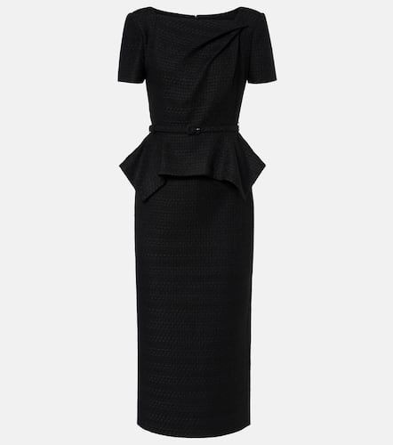 Belted peplum bouclÃ© midi dress - Roland Mouret - Modalova