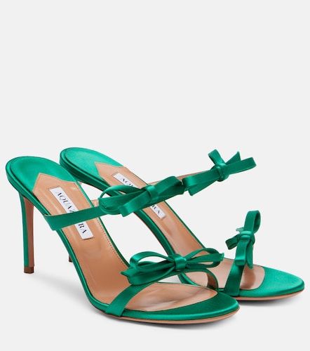 Mules Soave 85 de satén con lazo - Aquazzura - Modalova