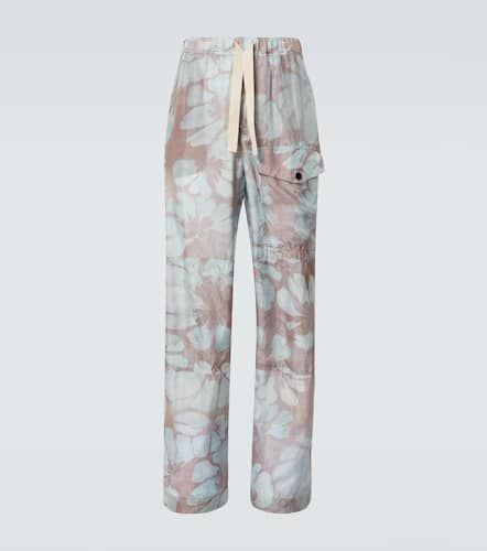 Floral silk wide-leg pants - Dries Van Noten - Modalova