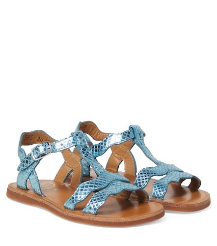 Sandalias Plagette de piel grabada - Pom d'Api - Modalova