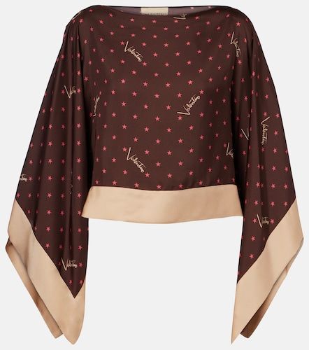 Top de sarga de seda estampado - Valentino - Modalova