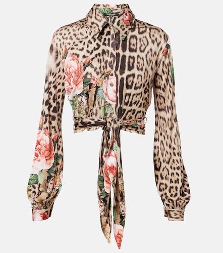 Camisa cropped estampada - Roberto Cavalli - Modalova