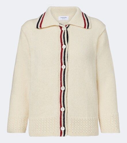 Cardigan in lana e mohair pointelle - Thom Browne - Modalova