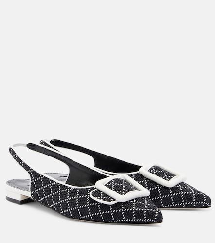 Maylura raffia-effect slingback flats - Manolo Blahnik - Modalova