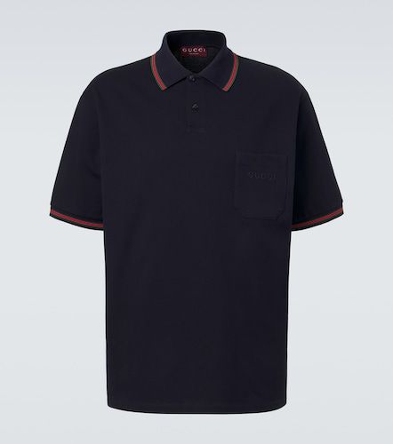 Polo de piqué en mezcla de algodón con Web - Gucci - Modalova