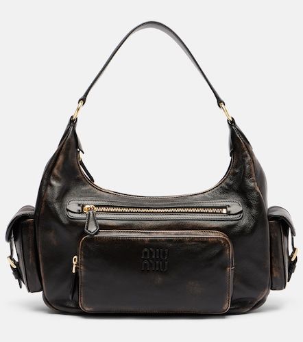 Borsa a spalla in pelle distressed - Miu Miu - Modalova