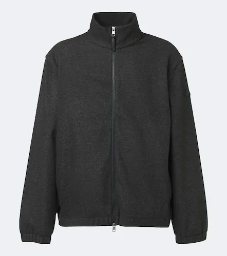 Leather-trimmed bomber jacket - Moncler - Modalova