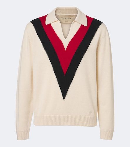 Pullover polo in cashmere jacquard - Valentino - Modalova