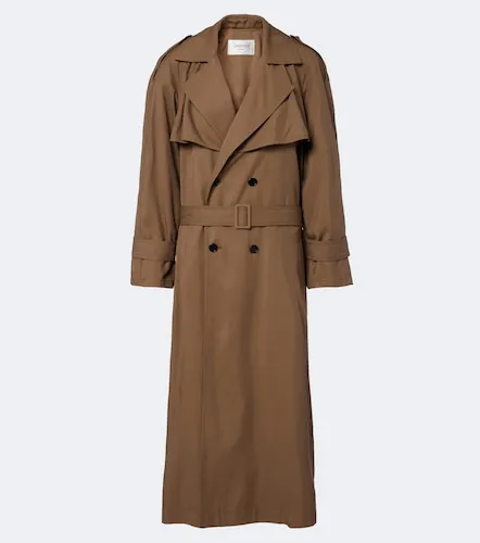 Double-breasted twill trench coat - Saint Laurent - Modalova