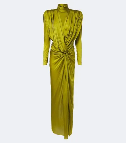 Draped silk satin maxi dress - Balmain - Modalova