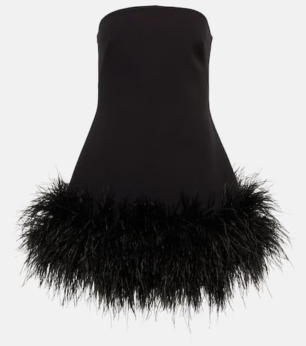 Strapless feather-trimmed minidress - Safiyaa - Modalova