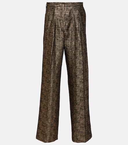 High-rise tweed straight pants - Dries Van Noten - Modalova