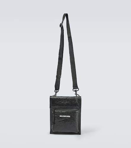 Explorer leather pouch with strap - Balenciaga - Modalova