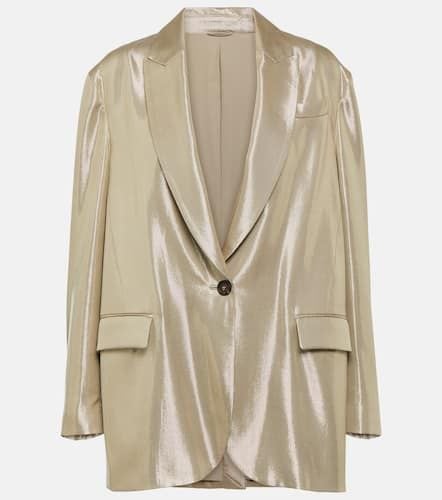 Metallic gabardine blazer - Brunello Cucinelli - Modalova