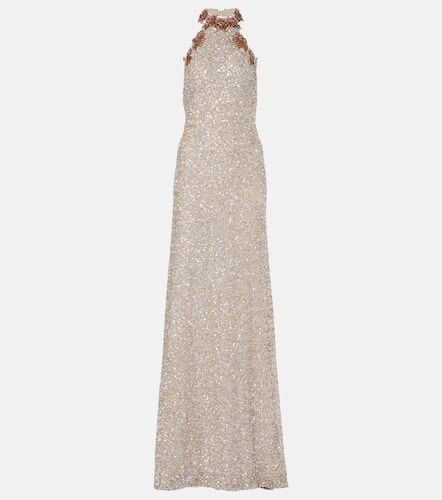 Trinity sequined halterneck gown - Costarellos - Modalova