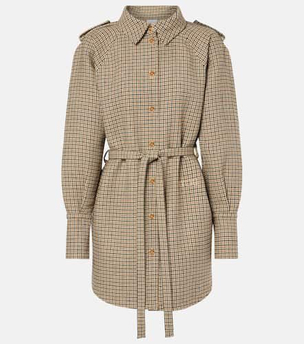 Houndstooth flannel shirt dress - Patou - Modalova