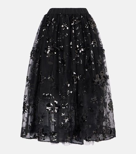 Sequined tulle midi skirt - Simone Rocha - Modalova