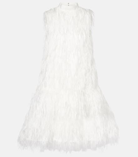 Bridal Odette faux feather-trimmed silk minidress - Roksanda - Modalova