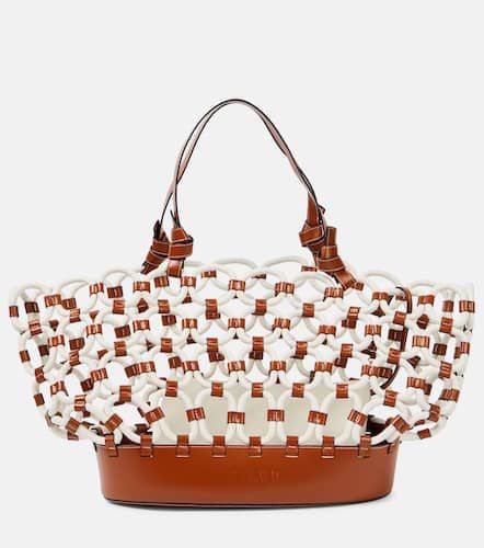 Squillo leather-trimmed tote bag - Staud - Modalova