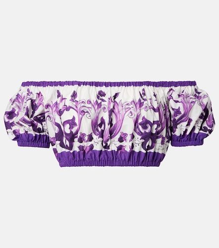Crop top Majolica de algodón - Dolce&Gabbana - Modalova