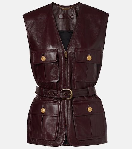 Chloe Belted leather vest - Chloe - Modalova
