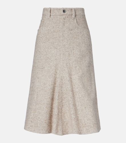 Gonna midi in misto lana e seta - Brunello Cucinelli - Modalova