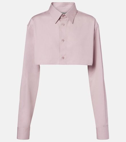 Camicia cropped in popeline di cotone e seta - Balenciaga - Modalova