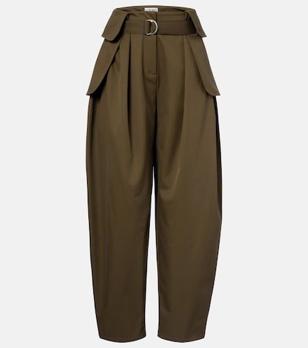 Pantalones barrel Double L de algodón y seda - Loewe - Modalova