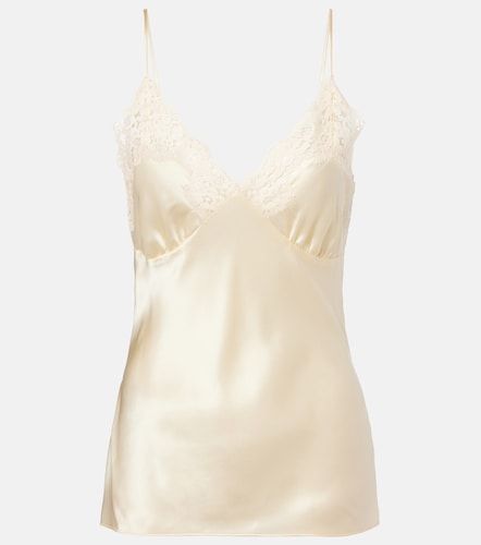 Top lencero de satén de seda con encaje - Stella McCartney - Modalova