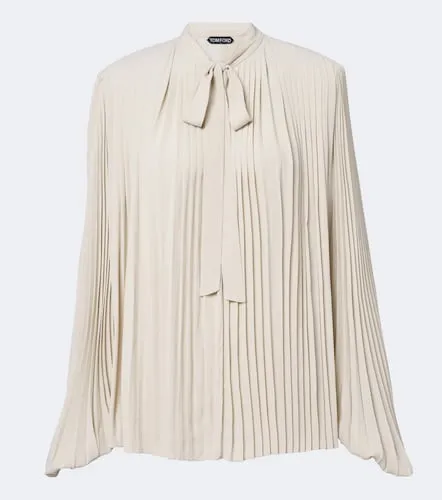 Blusa de crepé de china plisada con lazo - Tom Ford - Modalova