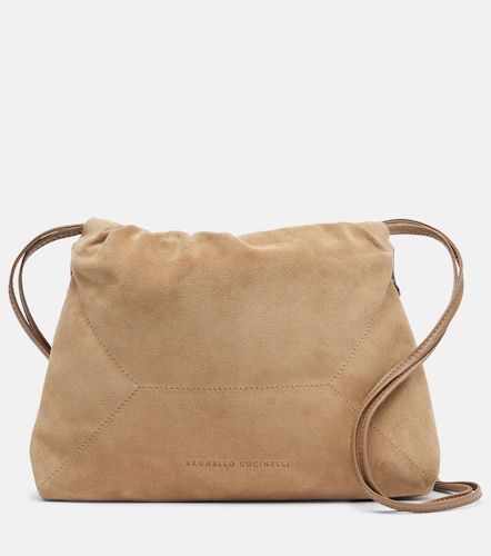 Mellow Small suede shoulder bag - Brunello Cucinelli - Modalova