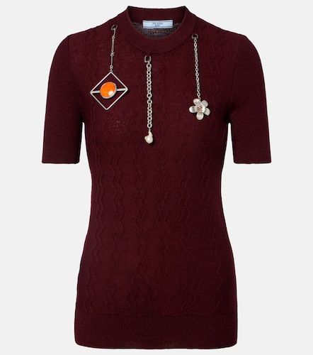 Prada Top de lana virgen adornado - Prada - Modalova