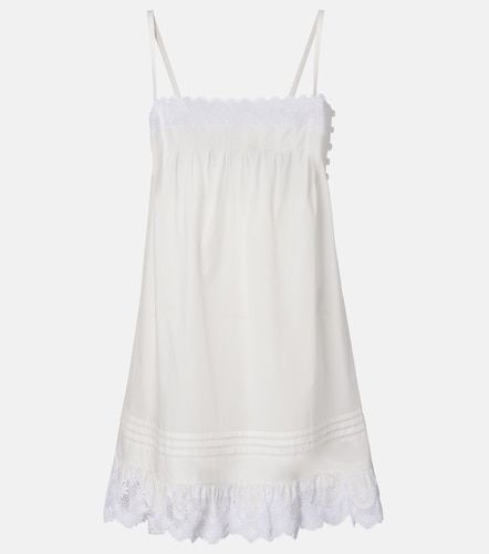 Abito sottoveste in cotone con pizzo - Saint Laurent - Modalova