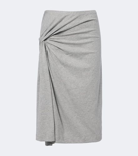 Falda midi de jersey de algodón drapeada - Dries Van Noten - Modalova