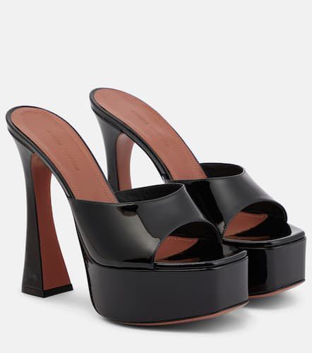 Dalida patent leather platform mules - Amina Muaddi - Modalova