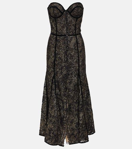 Castora strapless lace midi dress - Costarellos - Modalova