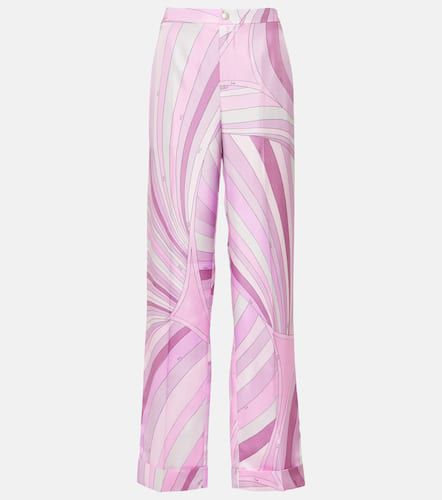 Iride silk twill straight pants - Pucci - Modalova