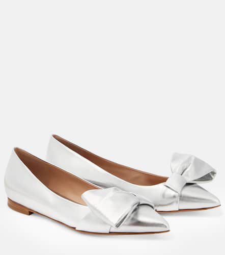 Bow-embellished leather ballet flats - Gianvito Rossi - Modalova