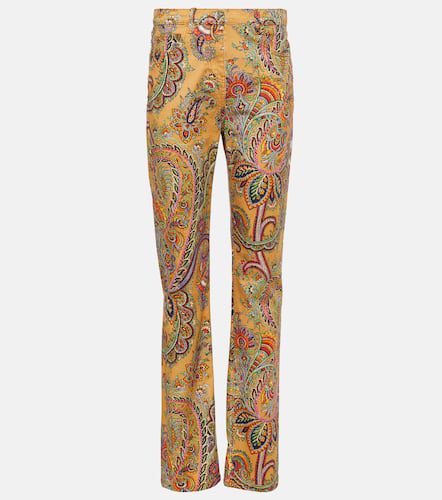 Paisley cotton twill straight pants - Etro - Modalova