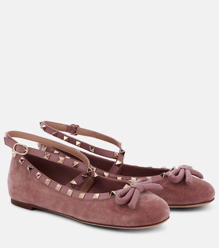 Bailarinas Rockstud de terciopelo - Valentino Garavani - Modalova