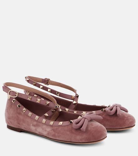 Rockstud velvet ballet flats - Valentino Garavani - Modalova