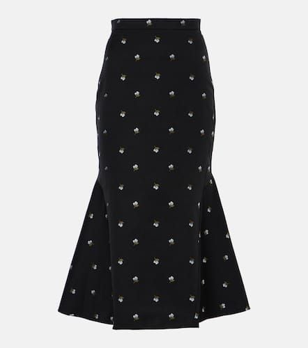 Embroidered jacquard midi skirt - Erdem - Modalova