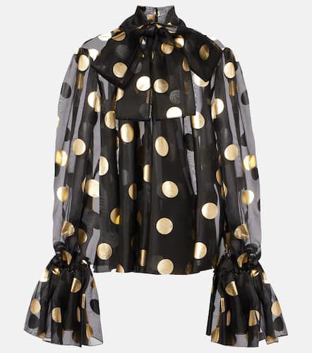 Polka-dot silk organza jacquard blouse - Dolce&Gabbana - Modalova