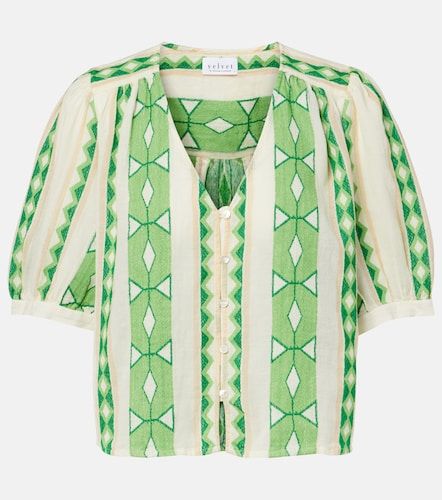 Blusa Marissa de jacquard de algodón - Velvet - Modalova