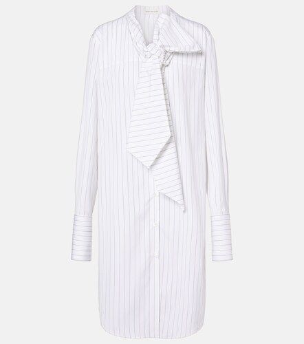 Striped tie-neck cotton minidress - Dries Van Noten - Modalova